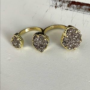 Naomi gold ring in Platinum Drusy